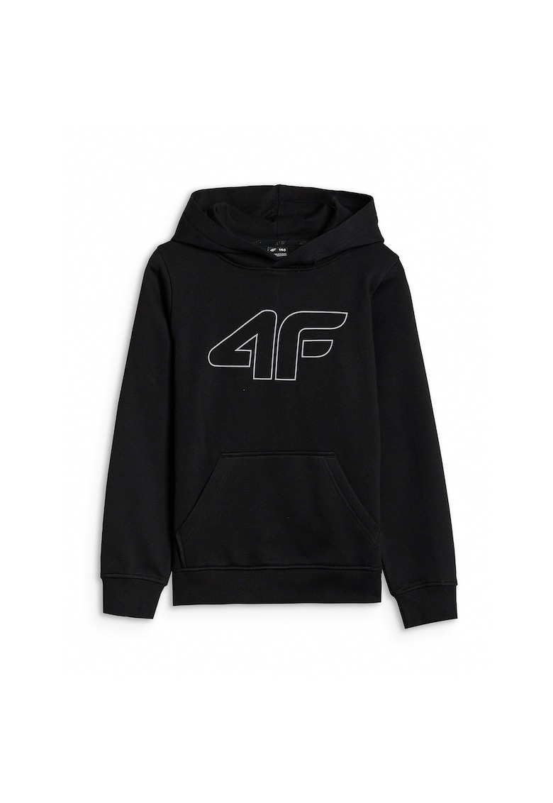 Hanorac JUNIOR - negru bumbac 80% - buzunar marsupiu - 65499