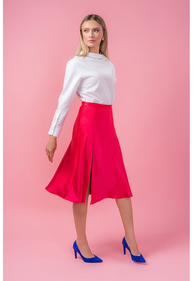 Fusta cu slit frontal si talie inalta