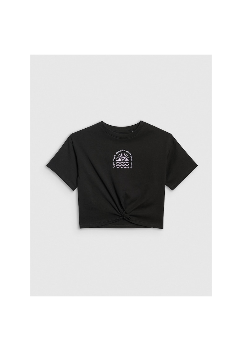 Tricou Fete - Negru Bumbac Junior - Negru