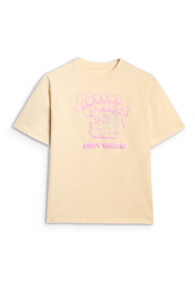 Tricou Oversize Fete Junior - Bumbac - Imprimeu - 32687