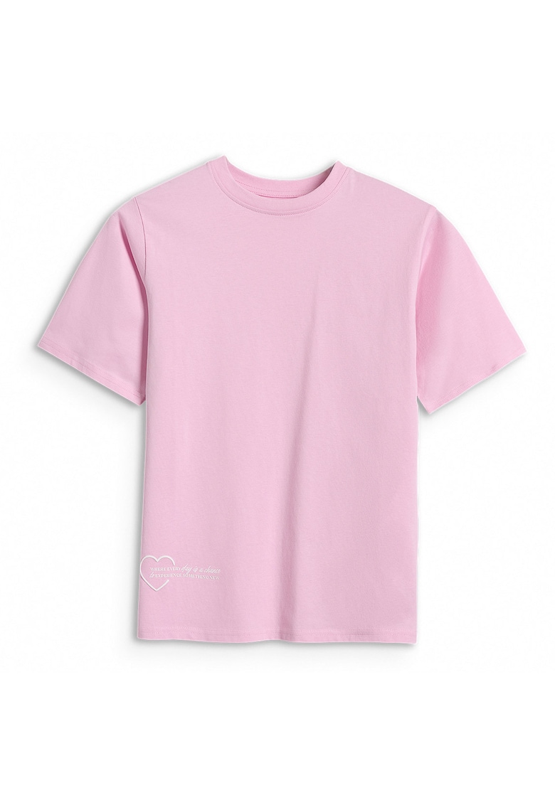 Tricou Oversize Bumbac - 45379 - Roz pal