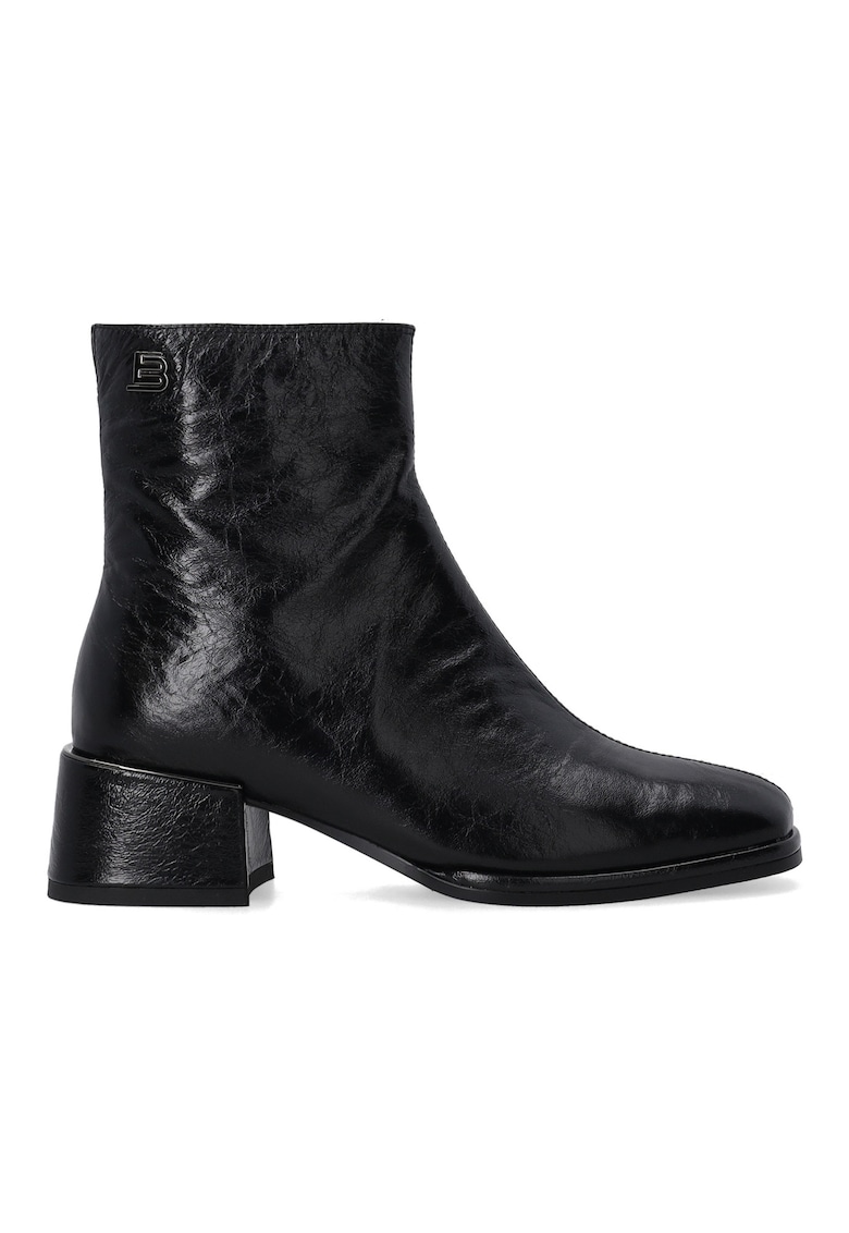 Botine din piele naturala cu toc masiv