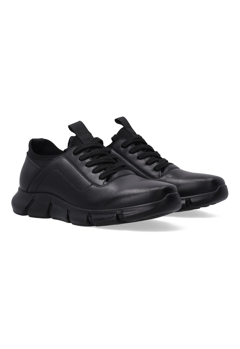 Pantofi casual din piele naturala cu inchidere cu siret