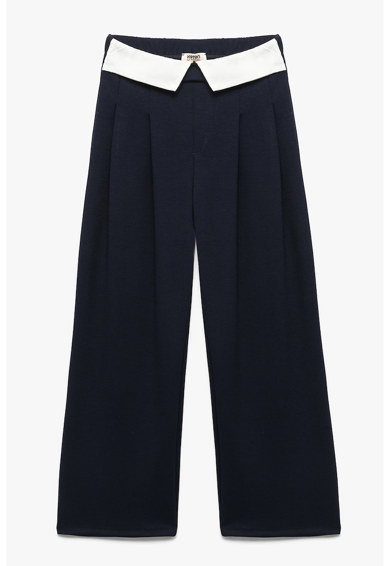 Pantaloni cu pliuri si talie inalta