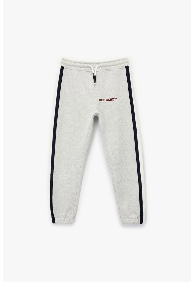 Pantaloni de trening cu snur si benzi laterale contrastante