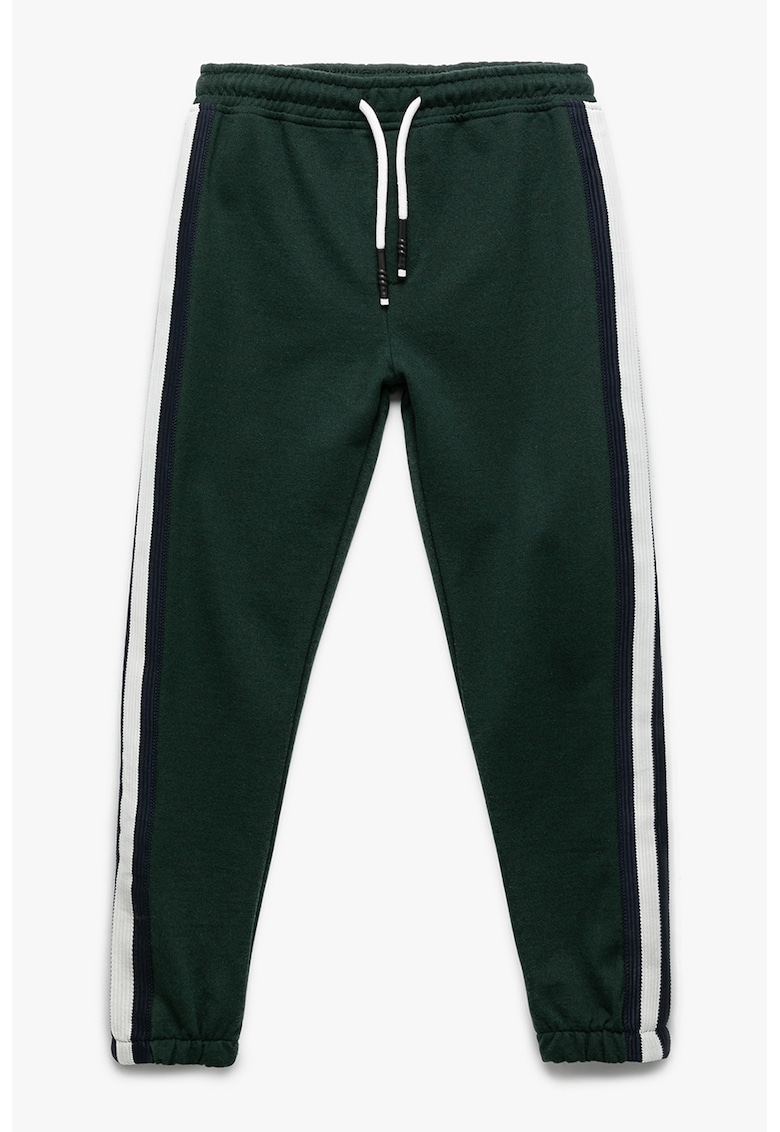 Pantaloni de trening cu snur si benzi laterale contrastante