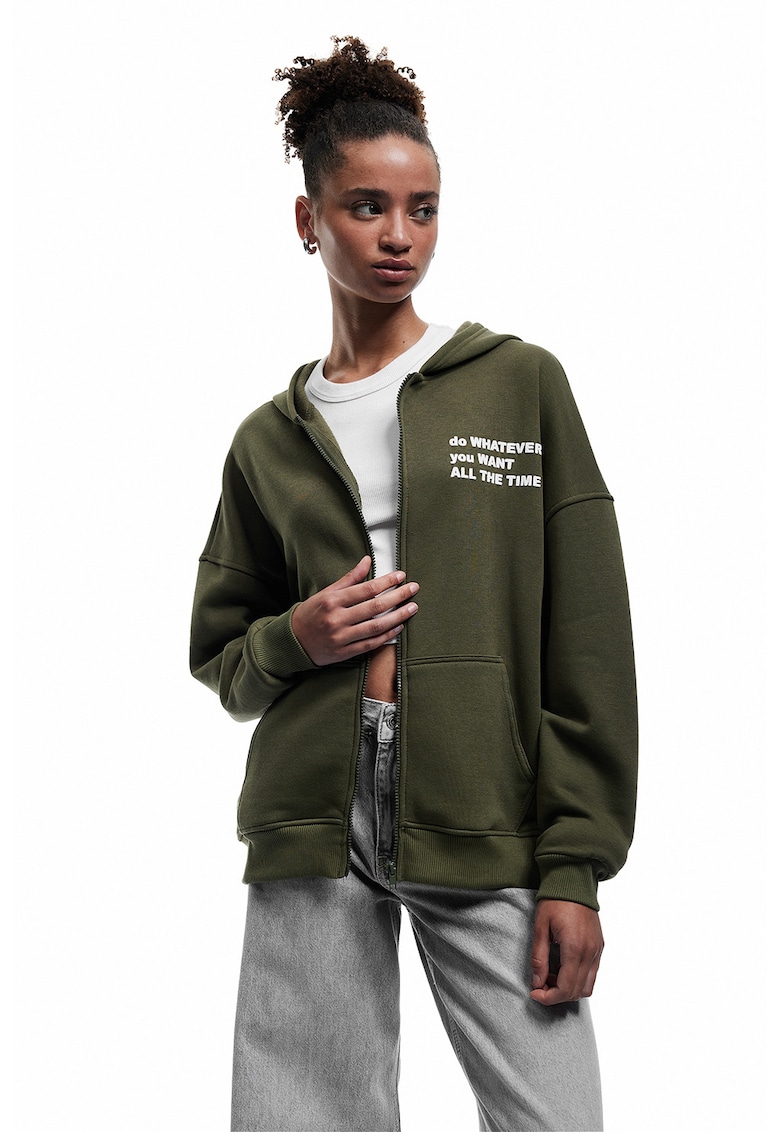 Hanorac supradimensionat cu fermoar