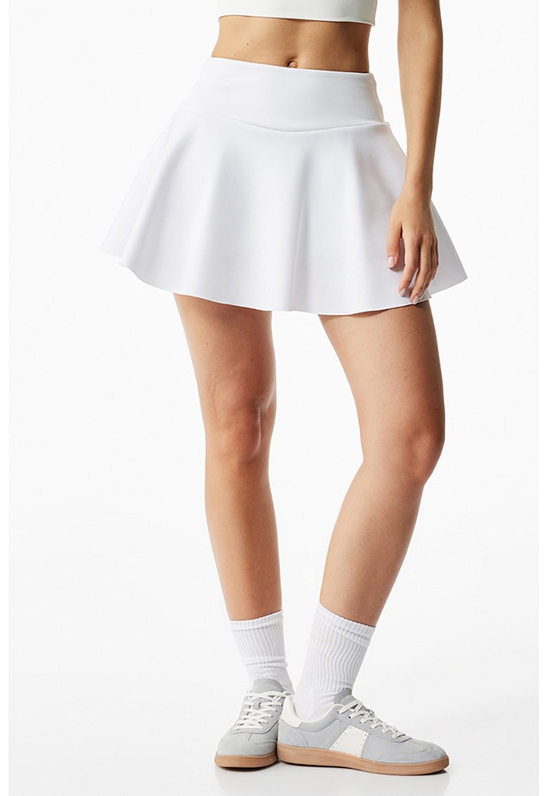 Fusta-pantalon scurta cu talie inalta si croiala evazata