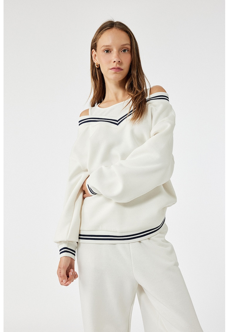 Bluza de trening cu aspect 2-in-1 si maneci cazute