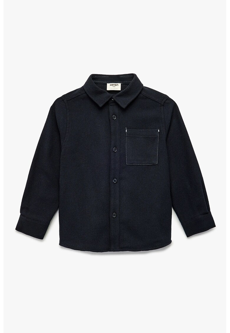 Camasa cu buzunar aplicat pe piept - Albastru ultramarin