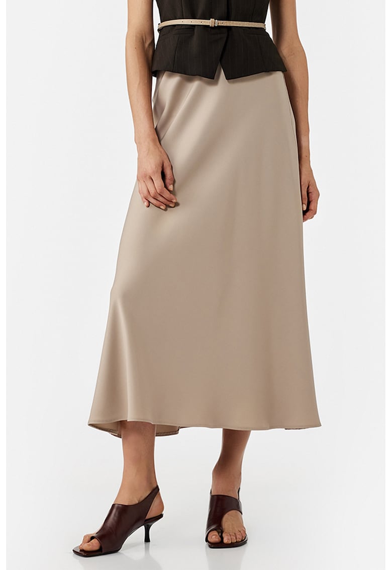Fusta lunga cu aspect de satin