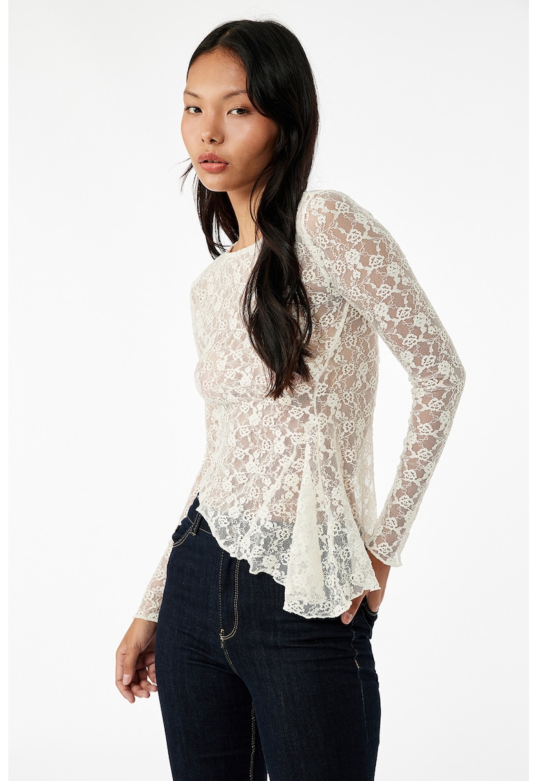 Bluza din dantela cu terminatie asimetrica