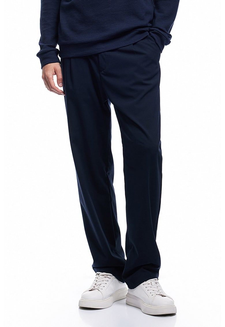 Bluza de trening texturata cu decolteu la baza gatului