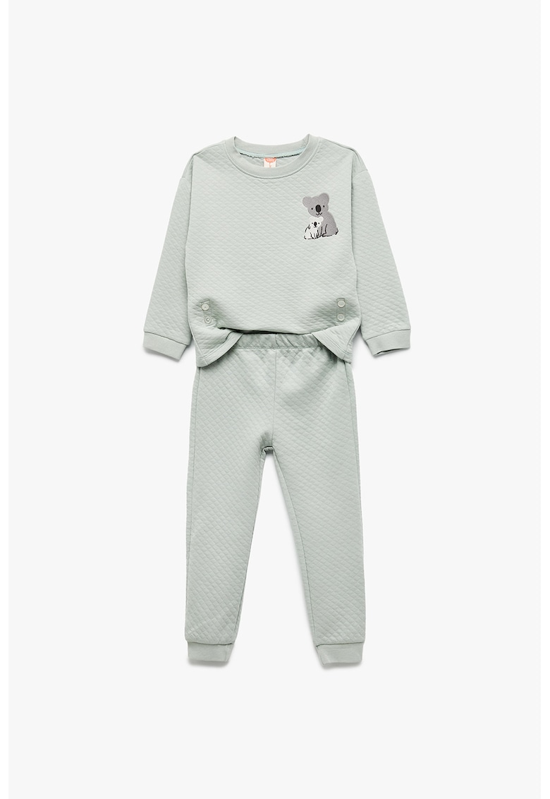 Set de bluza de trening cu imprimeu si pantaloni - 2 piese