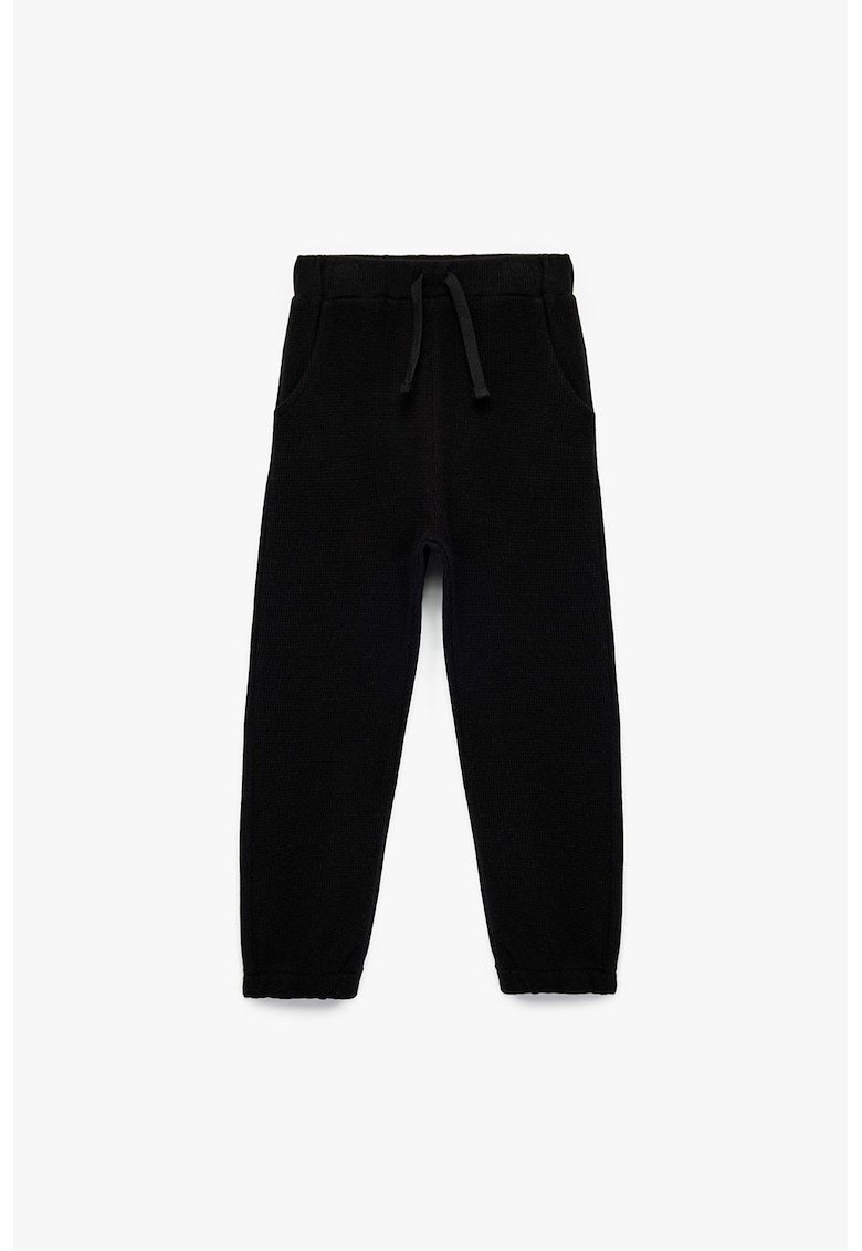 Pantaloni uni de trening din bumbac - Negru