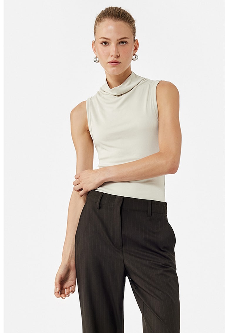 Top din amestec de modal cu guler tip sal