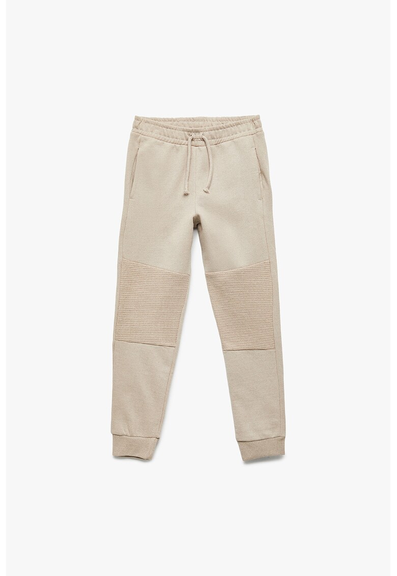 Pantaloni de trening cu talie medie si snururi - Maro nisip