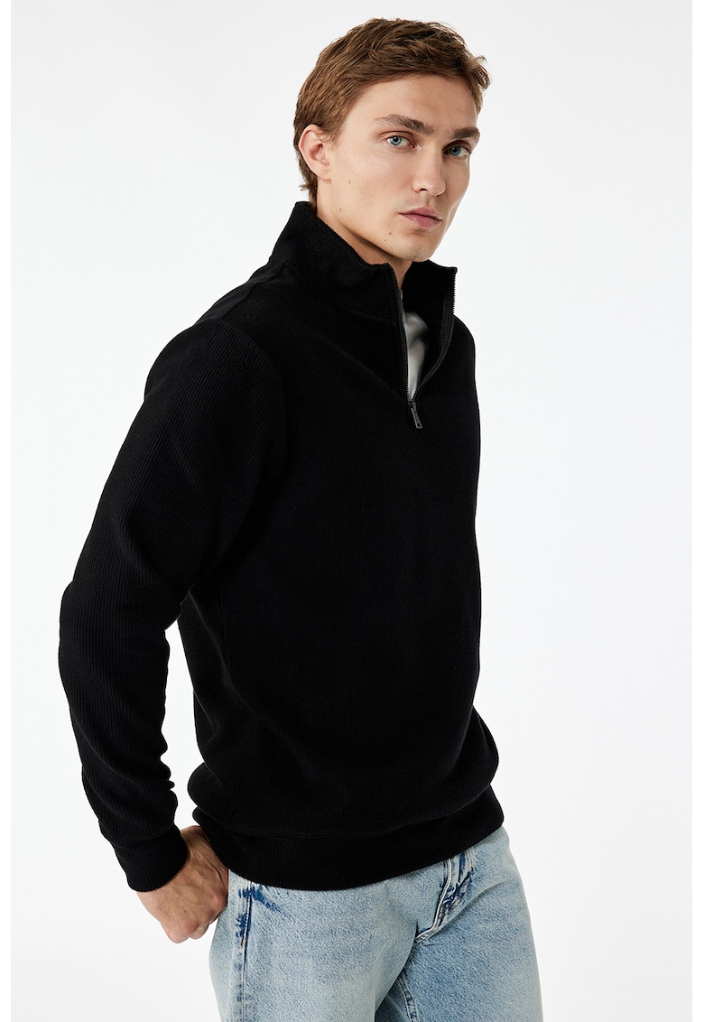 Bluza de trening cu fenta cu fermoar