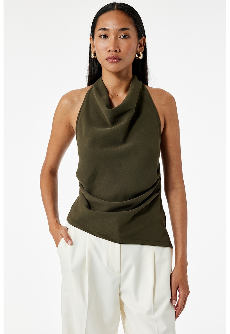 Top halter uni - Kaki inchis