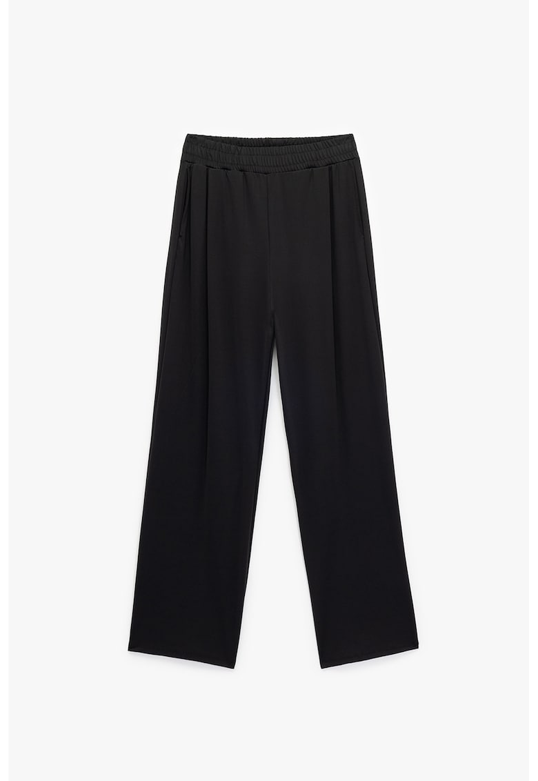 Pantaloni drepti cu talie elastica Pantaloni drepti cu talie elastica