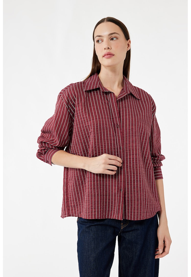 Camasa lejera cu dungi - Rosu inchis