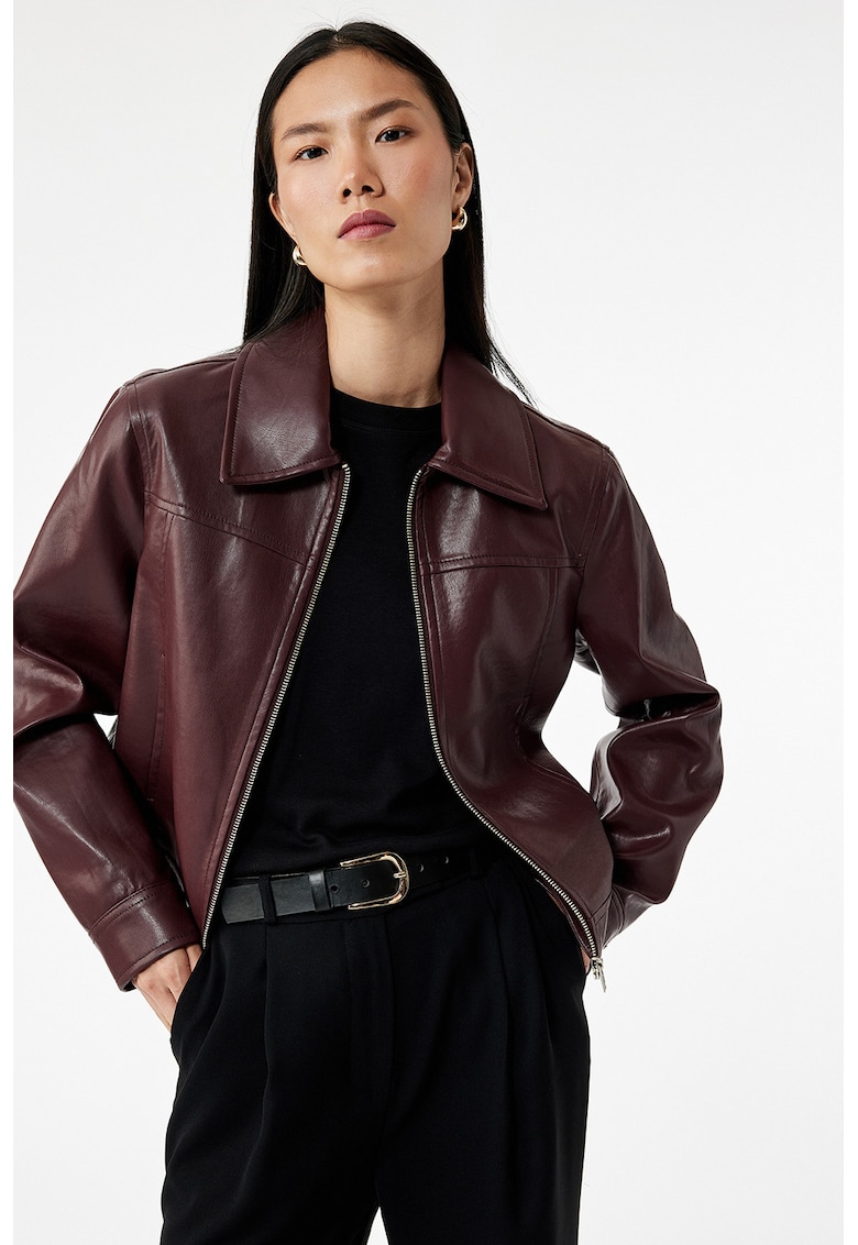 Jacheta de piele ecologica cu fermoar