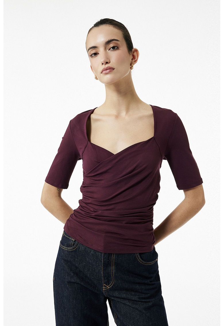 Bluza slim fit cu maneci scurte