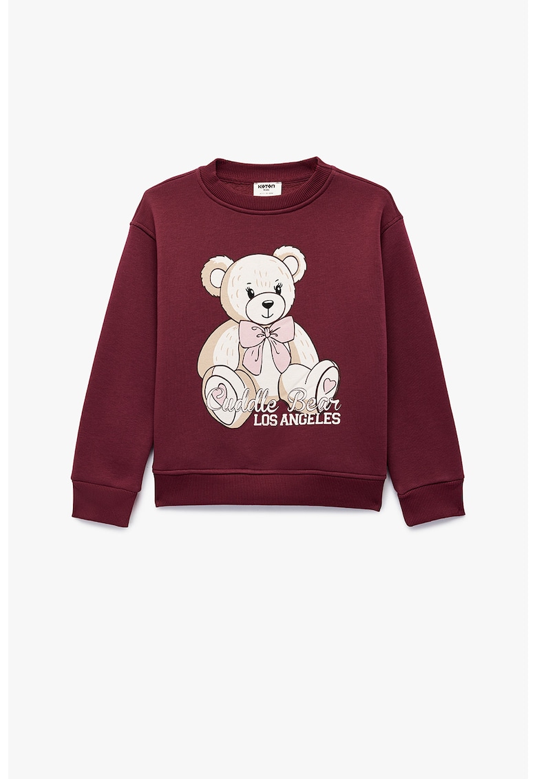 Bluza de trening cu imprimeu ursulet