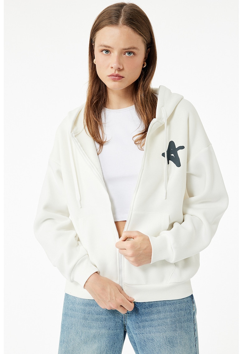 Hanorac cu fermoar si buzunar lateral