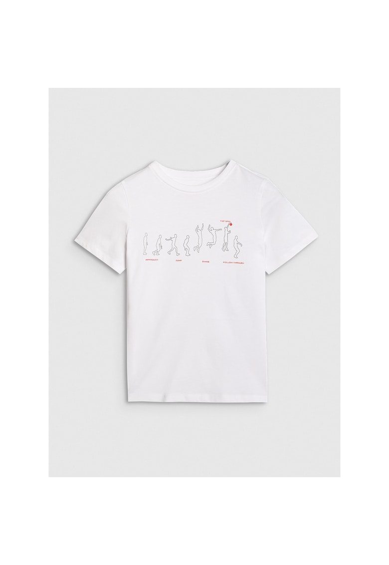 Tricou Alb Baieti - Junior - Bumbac AW25 - 46954