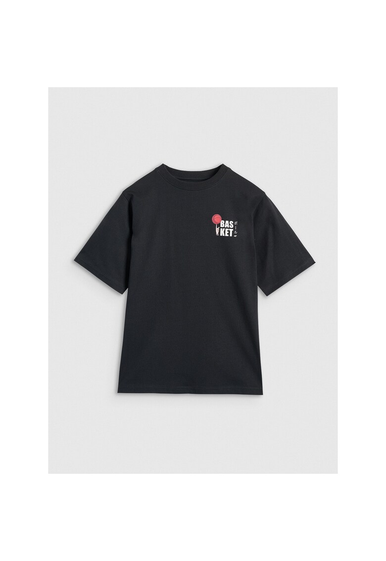 Tricou Oversize Negru Junior - Bumbac 10078