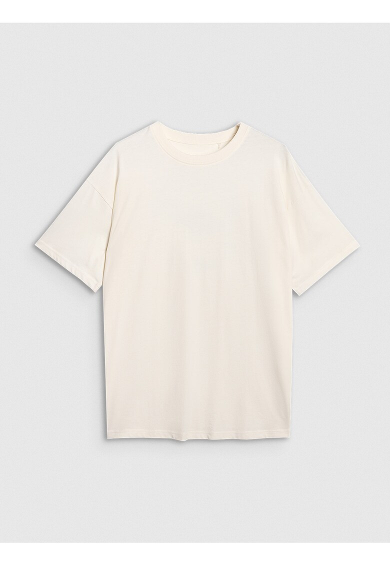 Tricou Oversize Barbati Crem - 100% Bumbac - Imprimeu - marime L