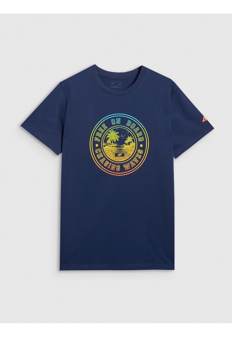 Tricou bleumarin - imprimeu - 100% bumbac