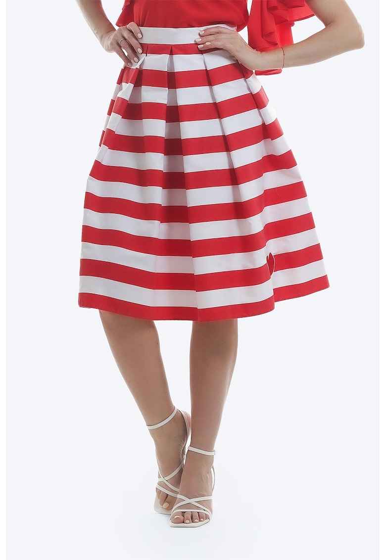 Fusta midi cu dungi