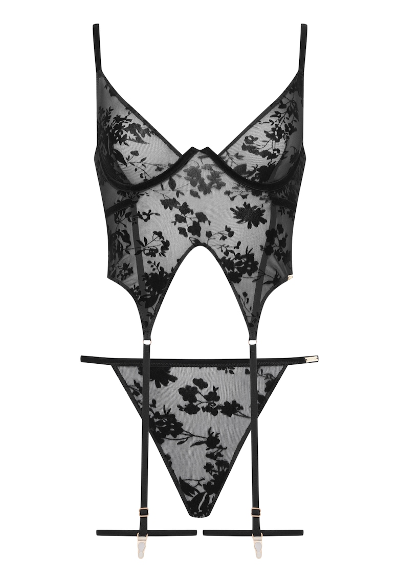 Set Lenejerie Sexy Dama Negru Zaire  Sensual