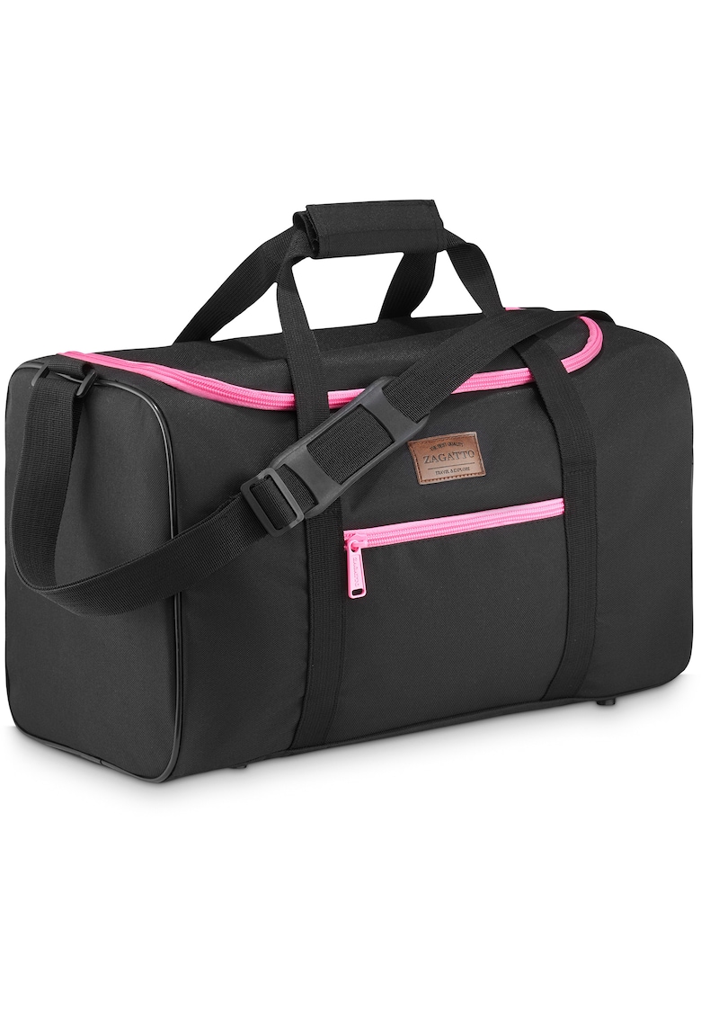 Geanta de voiaj - Negru-Roz - pentru Avion - Atasabil la troler - 40x20x25 cm - 20L - ZG837