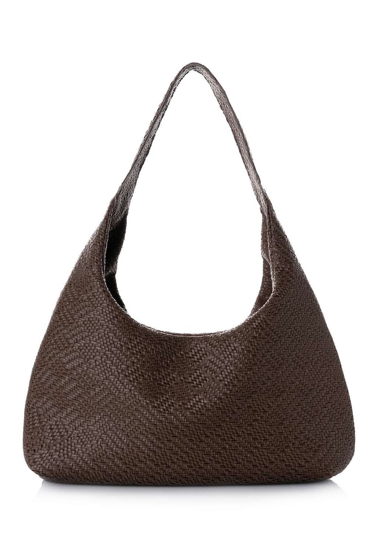 Geanta shopper texturata - Maro inchis