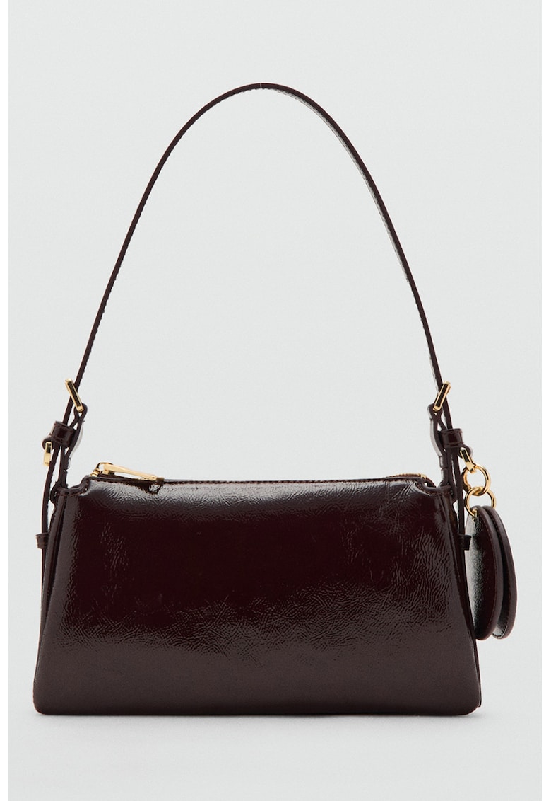 Geanta de piele ecologica cu bareta de umar si accesoriu detasabil