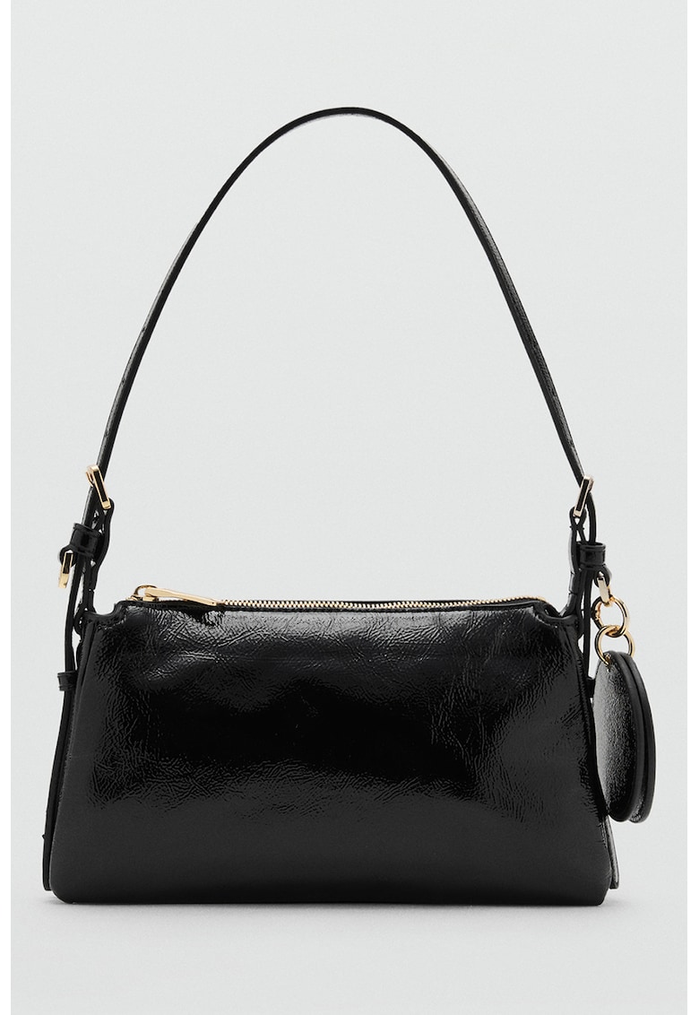 Geanta de piele ecologica cu bareta de umar si accesoriu detasabil