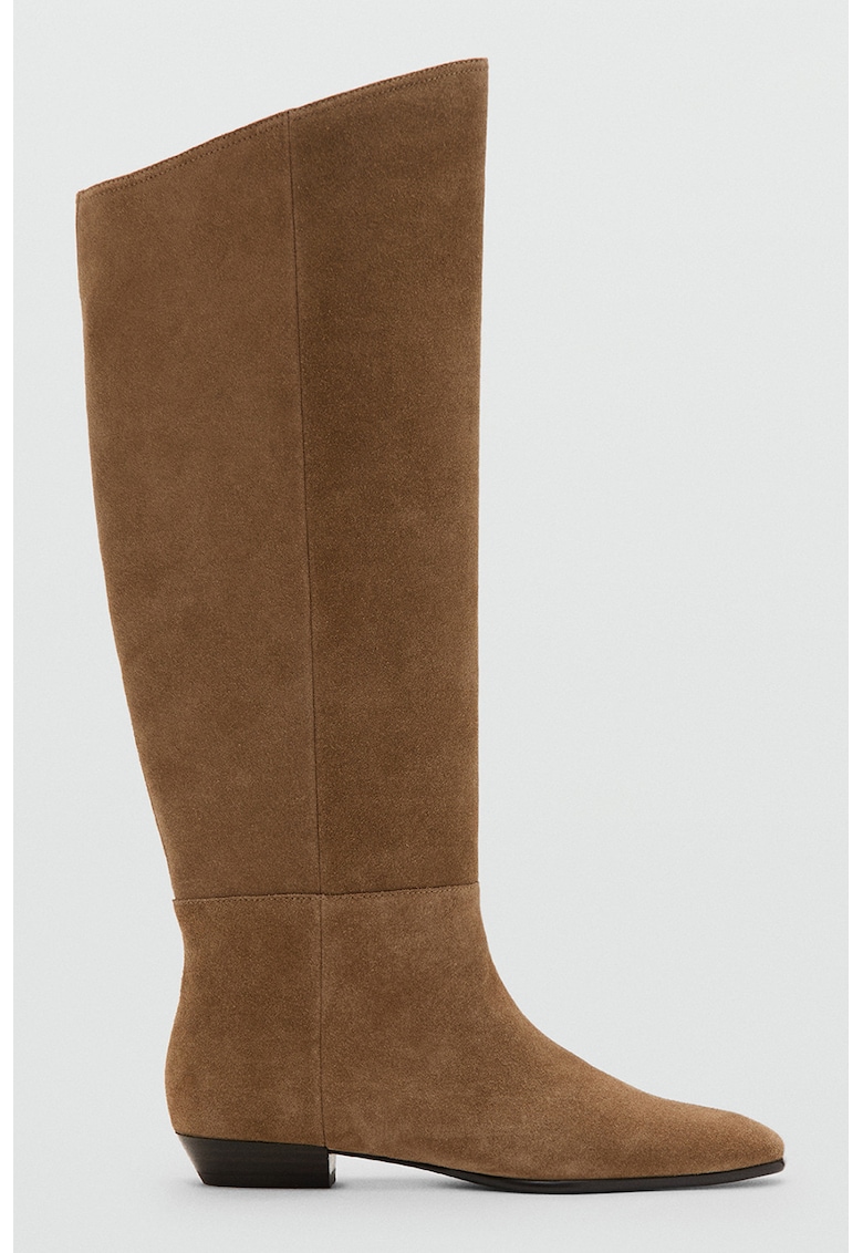 Cizme de piele intoarsa lungi pana la genunchi