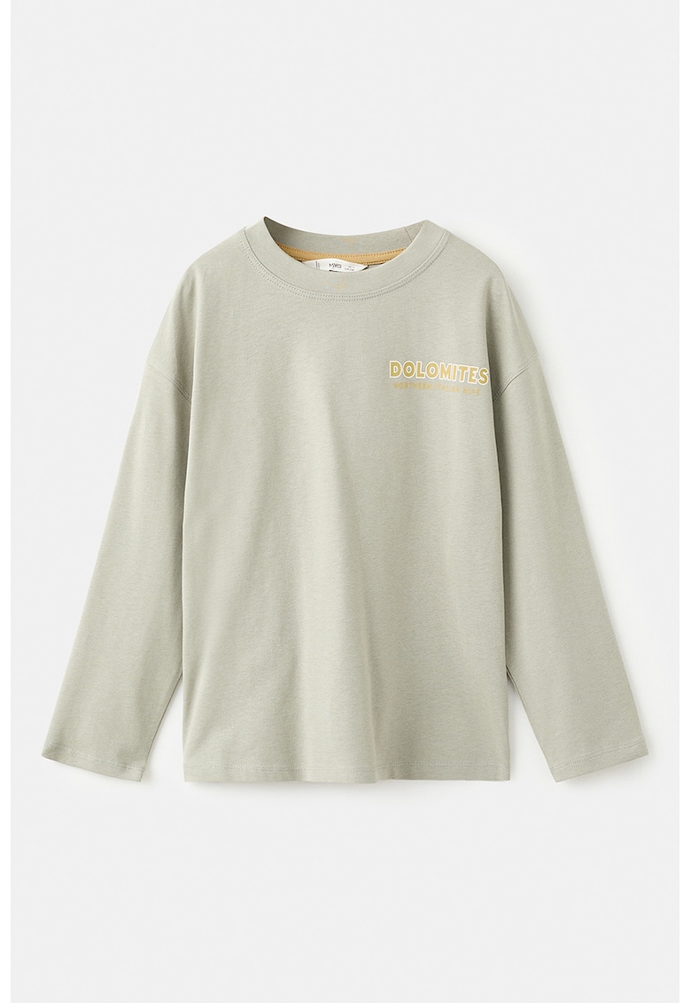 Bluza regular fit de bumbac cu model grafic pe spate - Verde pal