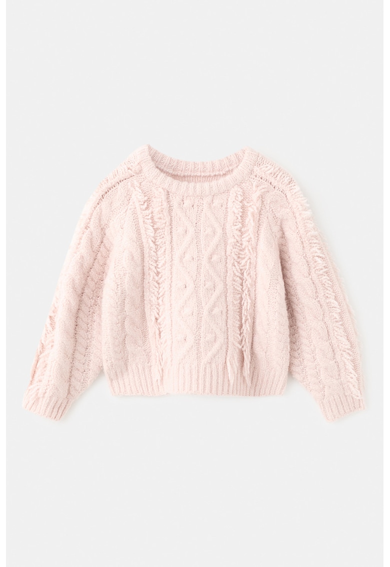 Pulover din amestec de lana cu model torsade