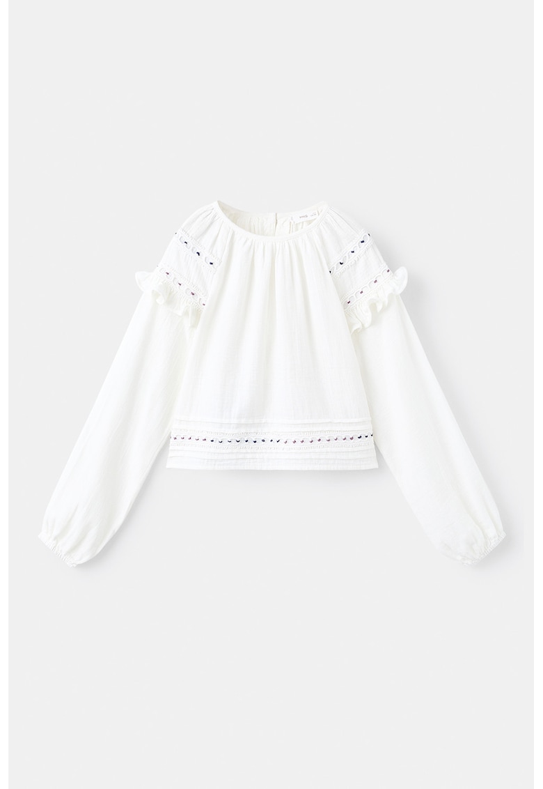 Bluza de bumbac cu volane