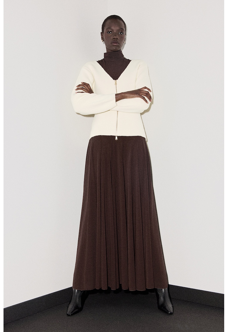 Jacheta din amestec de lana cu fermoar