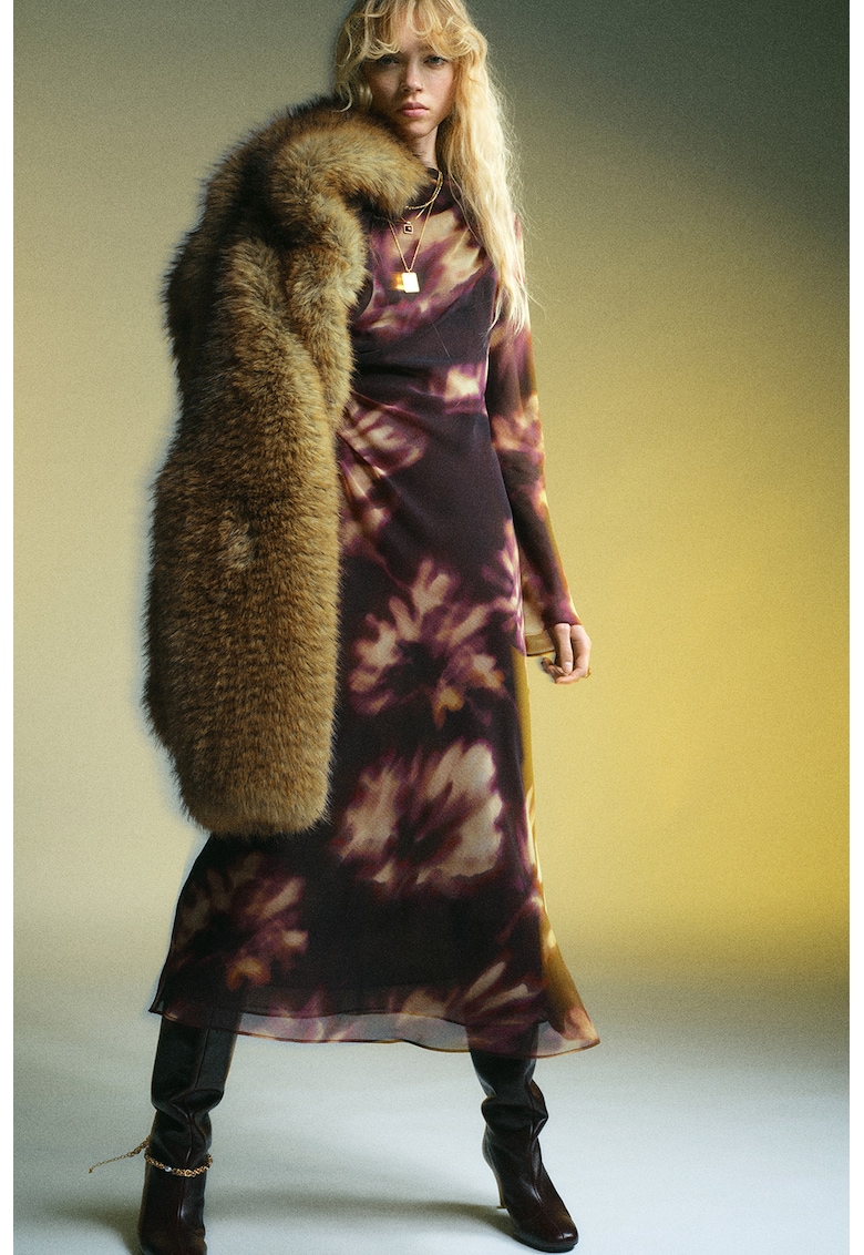 Rochie de plasa cu imprimeu floral