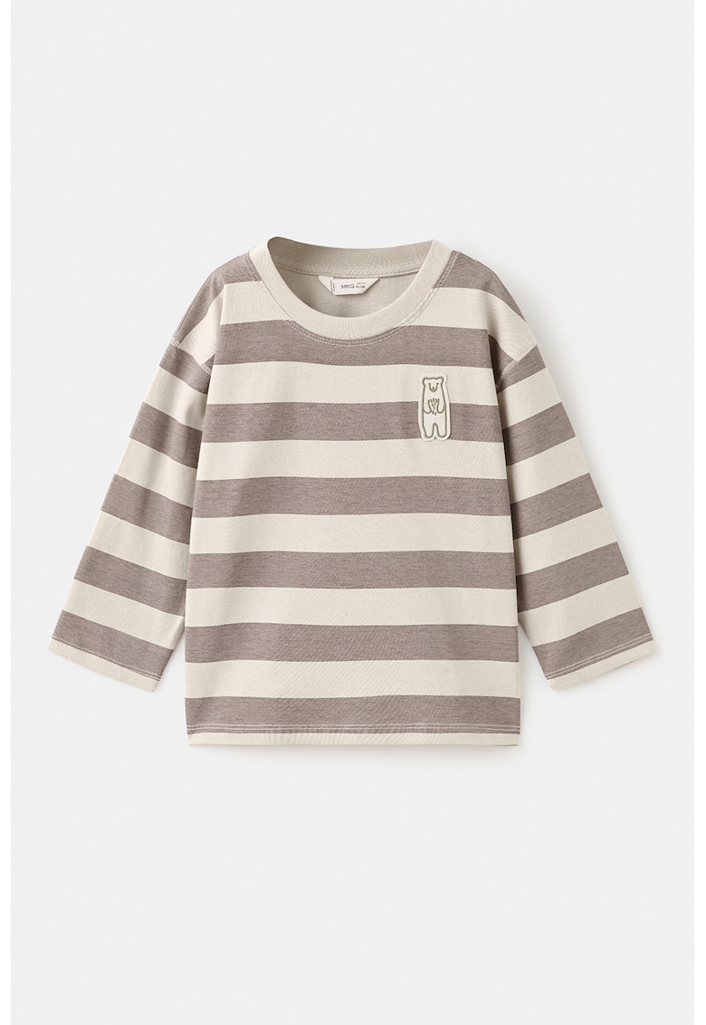 Bluza de trening din bumbac cu dungi - Alb murdar - Grej -