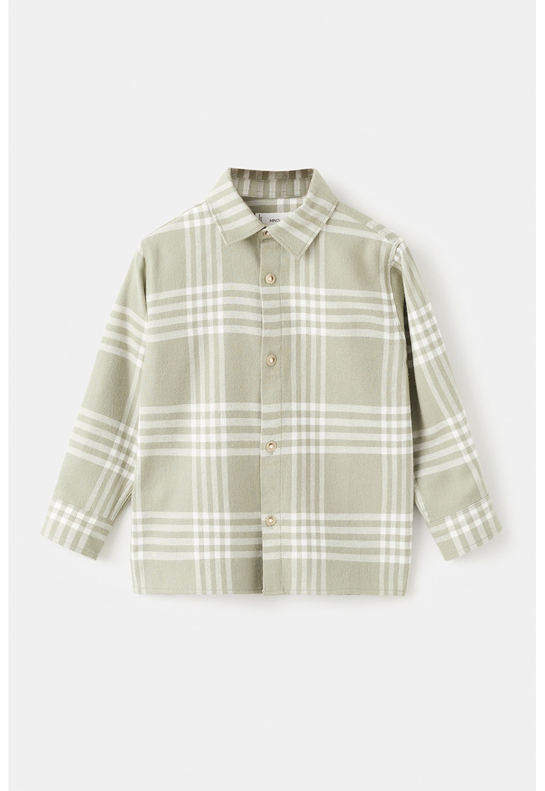 Camasa cu model si guler clasic - Verde pal - Verde fistic -