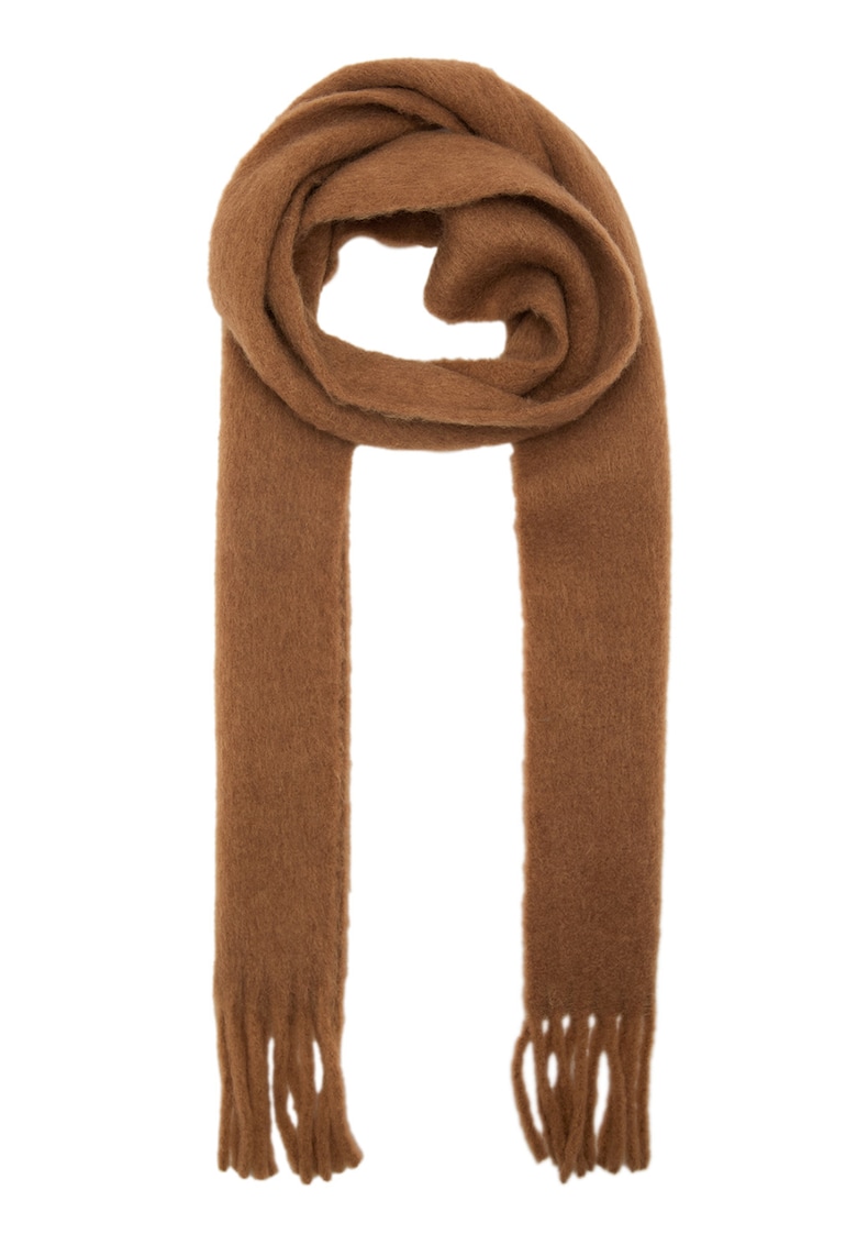 Fular din amestec de lana cu franjuri