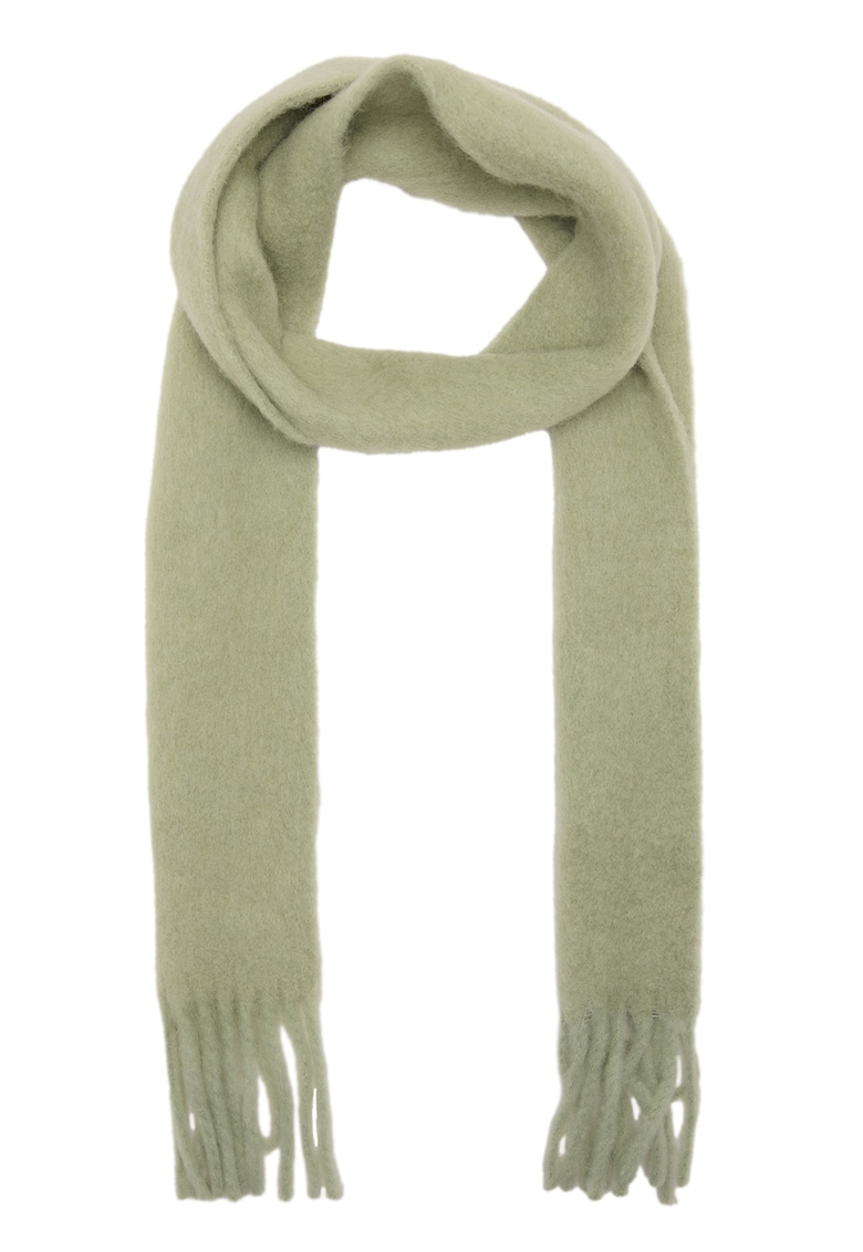 Fular din amestec de lana cu franjuri