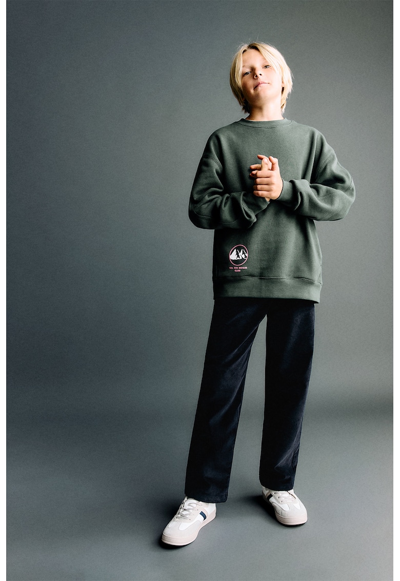 Pantaloni din reiat cu talie medie